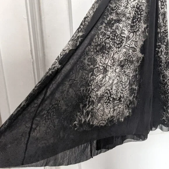 Fuzzi Italy Boutique Mesh Lace Pattern Sleeveless Midi Dress Black White Size XS - Picture 4 of 6